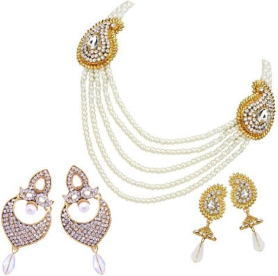 Angel In You Alloy Gold-plated White Jewellery Set(Pack of 1)