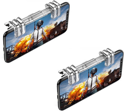 

ROQ Set of 2 PUBG Sensitive Shoot/Aim Buttons L1 R1 Trigger with Portable Grip Handle Joystick(Silver, For Mac OS)