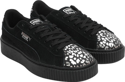 

Puma Girls Lace Sneakers(Black, Black-silver