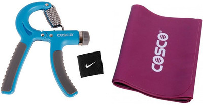

Cosco Fitness Hand Grip Brace ( Pack of 1) with Exercise Band Heavy (Pack of 1) 1 Wrist Band Gym & Fitness Kit