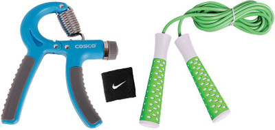 

Cosco Fitness Hand Grip Brace ( Pack of 1) with Jump Rope Elevate (Pack of 1) 1 Wrist Band Gym & Fitness Kit