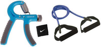 

Cosco Fitness Hand Grip Brace ( Pack of 1) with Resistance Toning Tube Light (Pack of 1) 1 Wrist Band Gym & Fitness Kit