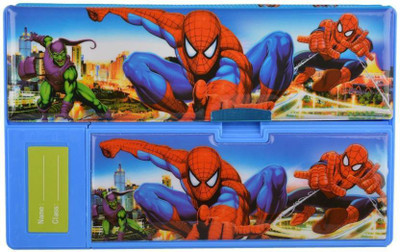 

kaykon Jumbo Superhero Pencil Box (25 cm by 4 cm by 15 cm) boys birthday gift Cartoon Character Art Plastic Pencil Box(Set of 1, Blue)