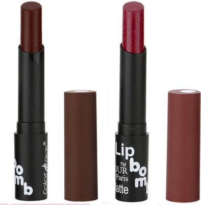 

Bonjour Paris Creamy Matte Lip Sugar Lipsticks (Set Of 2)A21(Rose Wood, Plum)