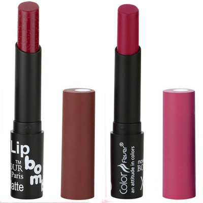 

Bonjour Paris Single Stock Application Color Sensational Creamy Matte With Sheya Butter 2 Pcs Lipsticks A18(Plum, Purple)