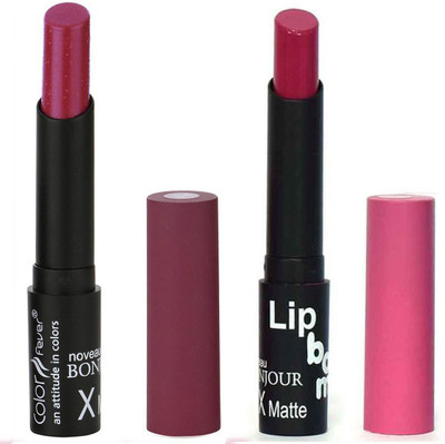 

Bonjour Paris Indian Lip Color Sensation Ultimate Soft Matte Lipsticks A12(Wild Rose, Rose Blush)
