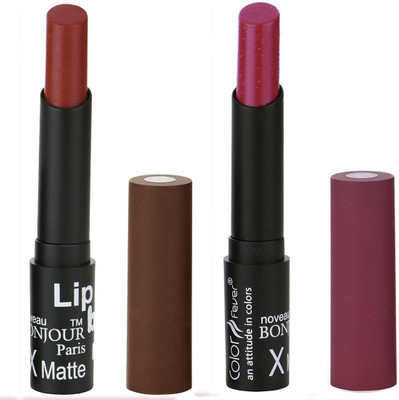 

Bonjour Paris Creamy Matte Lip Sugar Lipsticks (Set Of 2)A3(Cherry, Wild Rose)