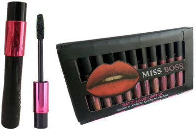 Miss Boss kb mascara & lipstics(red, black)