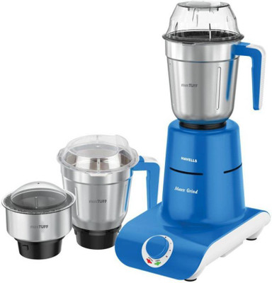 

Havells Maxx Grinder 750 Mixer Grinder(Blue, 3 Jars)