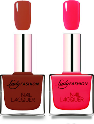 

Lady Fashion Cube Shaped Made In India Nail Polish Coffee, Sweet Red(Pack of 2)
