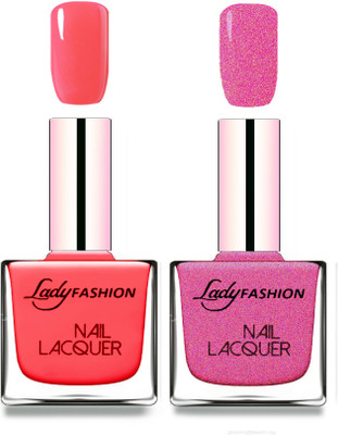 

Lady Fashion Cube Shaped Made In India Nail Polish Baby Pink, Abricoat Rose(Pack of 2)