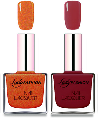 

Lady Fashion Cube Shaped Made In India Nail Polish Copper, Voilet(Pack of 2)