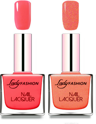 

Lady Fashion Cube Shaped Made In India Nail Polish Baby Pink, Orange Silk(Pack of 2)