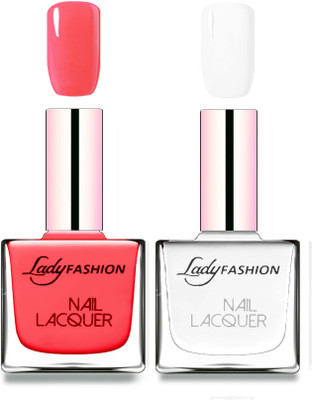 

Lady Fashion Cube Shaped Made In India Nail Polish Baby Pink, White(Pack of 2)