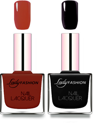 

Lady Fashion Cube Shaped Made In India Nail Polish Coffee, Black(Pack of 2)