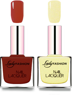 

Lady Fashion Cube Shaped Made In India Nail Polish Coffee, Mettalic Gold(Pack of 2)