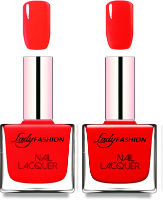 

Lady Fashion Cube Shaped Made In India Nail Polish Juicy Red, Red(Pack of 2)