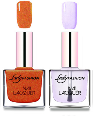 

Lady Fashion Cube Shaped Made In India Nail Polish Copper, Top Coat(Pack of 2)