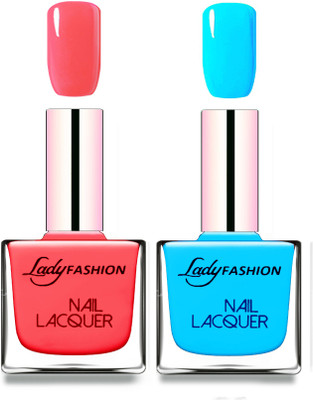 

Lady Fashion Cube Shaped Made In India Nail Polish Baby Pink, Sky Blue(Pack of 2)