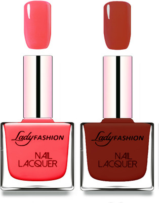 

Lady Fashion Cube Shaped Made In India Nail Polish Baby Pink, Coffee(Pack of 2)
