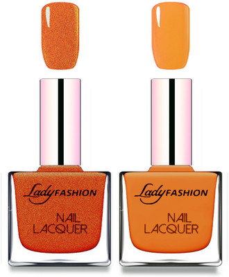 

Lady Fashion Cube Shaped Made In India Nail Polish Copper, Nude(Pack of 2)
