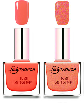 

Lady Fashion Cube Shaped Made In India Nail Polish Light Orange, Orange Silk(Pack of 2)