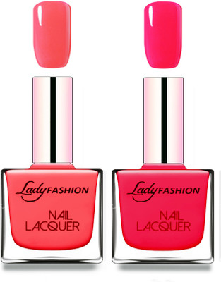

Lady Fashion Cube Shaped Made In India Nail Polish Baby Pink, Sweet Red(Pack of 2)