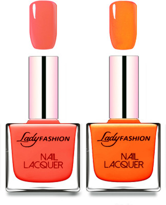 

Lady Fashion Cube Shaped Made In India Nail Polish Light Orange, Juicy Orange(Pack of 2)