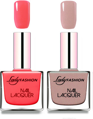

Lady Fashion Cube Shaped Made In India Nail Polish Baby Pink, Silky Purple(Pack of 2)