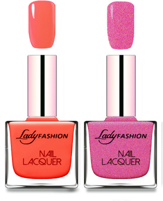 

Lady Fashion Cube Shaped Made In India Nail Polish Light Orange, Abricoat Rose(Pack of 2)