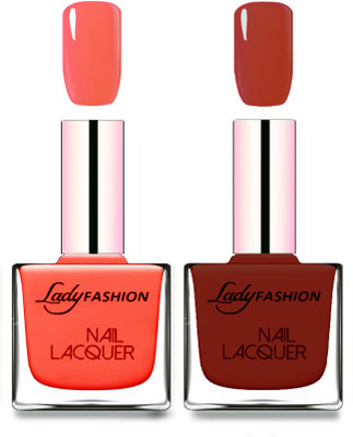 

Lady Fashion Cube Shaped Made In India Nail Polish Light Orange, Coffee(Pack of 2)