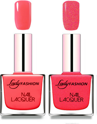 

Lady Fashion Cube Shaped Made In India Nail Polish Baby Pink, Bright Pink(Pack of 2)