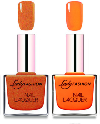 

Lady Fashion Cube Shaped Made In India Nail Polish Copper, Juicy Orange(Pack of 2)