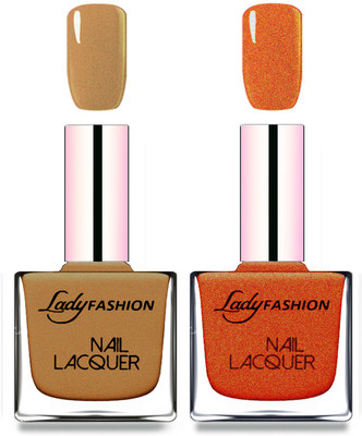 

Lady Fashion Cube Shaped Made In India Nail Polish Mettalic Brown, Copper(Pack of 2)