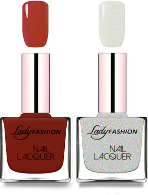 

Lady Fashion Cube Shaped Made In India Nail Polish Coffee, Grey(Pack of 2)
