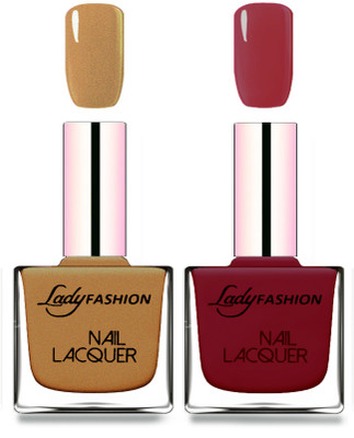 

Lady Fashion Cube Shaped Made In India Nail Polish Mettalic Brown, Voilet(Pack of 2)