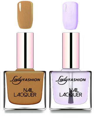 

Lady Fashion Cube Shaped Made In India Nail Polish Mettalic Brown, Top Coat(Pack of 2)