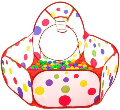 

DD RETAIL 3 in 1 Intresting Tent House, Ball Pool, Tunnel, Playpen Various Style with Color Full Balls(Multicolor)