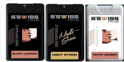 

S'SWISS pack 3 BLACK LONDON NIGHT STROM AND WHITE LONDON COMBO POCKET PERFUME Perfume - 60 ml(For Men & Women)