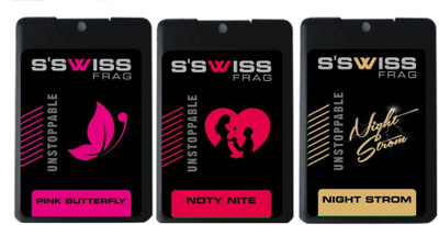 

S'SWISS pack 3 PINK BUTTERFLY AND NOTY NITE AND NIGHT STROM COMBO POCKET PERFUME Perfume - 60 ml(For Men & Women)