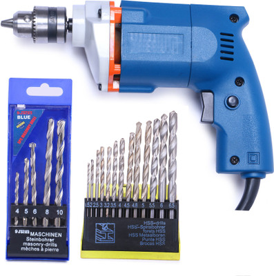 TOOLBUX ELECTRIC DRILL MACHINE 10MM +13 PCS HEAVY DUTY FOR HOME USE AND DRILLING WALL Pistol Grip Drill(10 mm Chuck Size) TOOLBUX ELECTRIC DRILL MACHINE 10MM +13 PCS HEAVY DUTY FOR HOME USE AND DRILLING WALL Pistol Grip Drill(10 mm Chuck Size)