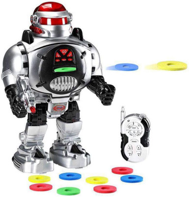 

TULLY Remote Control Robot Space Fighter - Fires Discs, Dances, Talks - Super Fun RC Robot for kids(Multicolor)