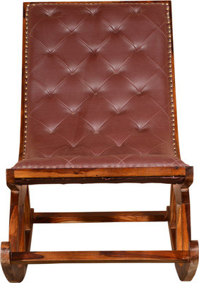 Saffron Art and Craft Sheesham Wood Solid Wood 1 Seater Rocking Chairs(Finish Color - Light Walnut)