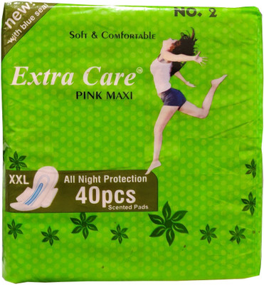 

Extra Care Womens/Girls XXL Sanitary Pads (Napkins) with Wings- Pack of 40 (XXL, Pink Maxi) Sanitary Pad(Pack of 40)