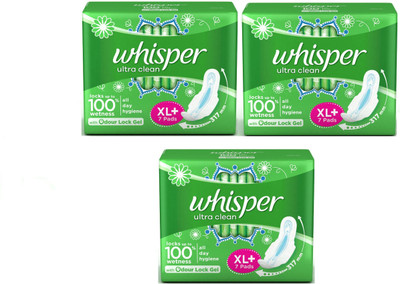 

Whisper Ultra Clean Pad Sanitary Pad(Pack of 3)