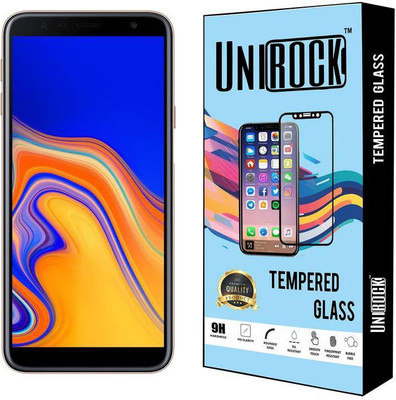 Unirock Tempered Glass Guard for Samsung Galaxy J4 Plus (Gold, 32 GB) (2 GB RAM)(Pack of 1)