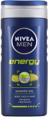

Nivea Men Energy Shower Gel for Body- Face & Hair Scrub(250 ml)