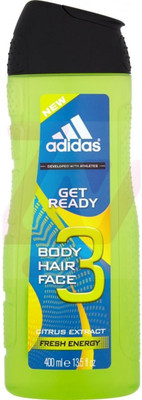 

ADIDAS Get Ready Body, Hair & Face Shower Gel, Citrus Extract - 400ml (13.5oz) Face Wash(400 ml)