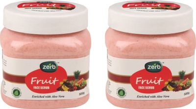 

Zerb Gentle Exfoliating Fruit Face Scrub|Dead Skin Remover and Revitalise Healthy Skin Glow Set of 2 x 500 g Scrub(500 g)