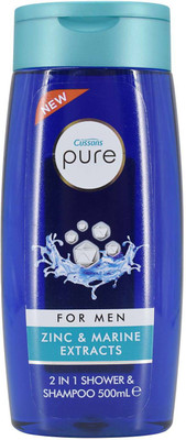 

Cussons Pure For Men Zinc & Marine Extracts 2in1 Shower & Shampoo - 500ml(500 ml)